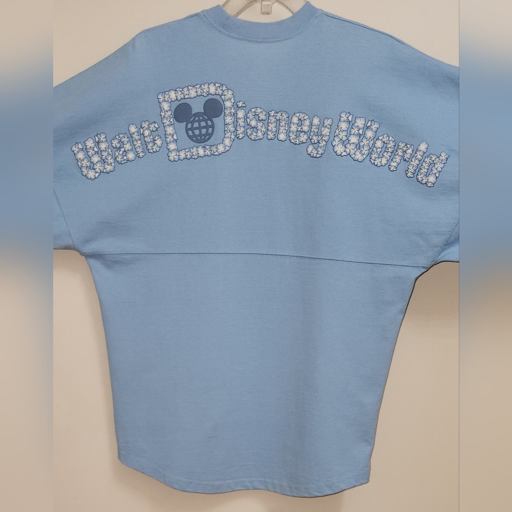 **XLNT RARE HTF* Disney World Hydrangea Flowers Floral Blue Spirit Jersey Medium